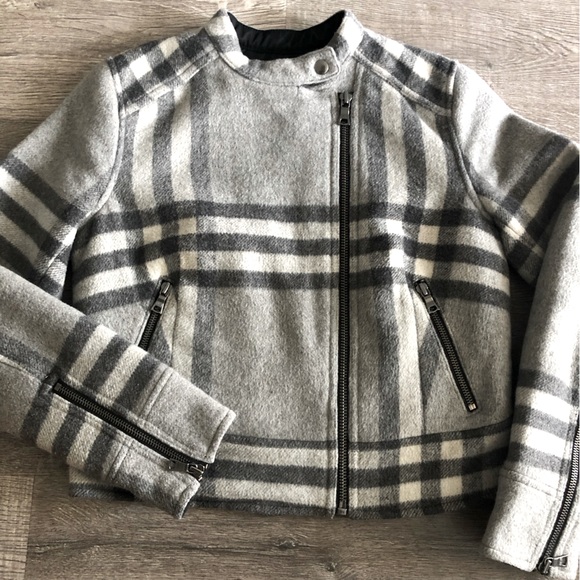 GAP Moto Wool Blend Biker Crop Jacket - Picture 3 of 10